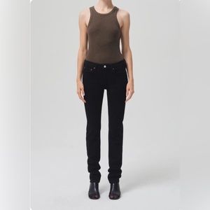 AGOLDE low rise Devon stovepipe black jeans